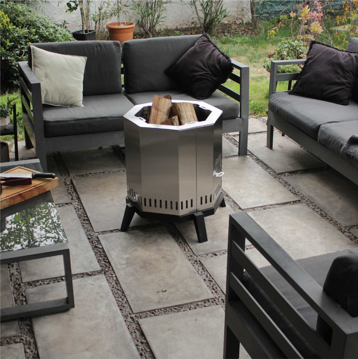 Brasero Sin Humo 7#Gris Plata