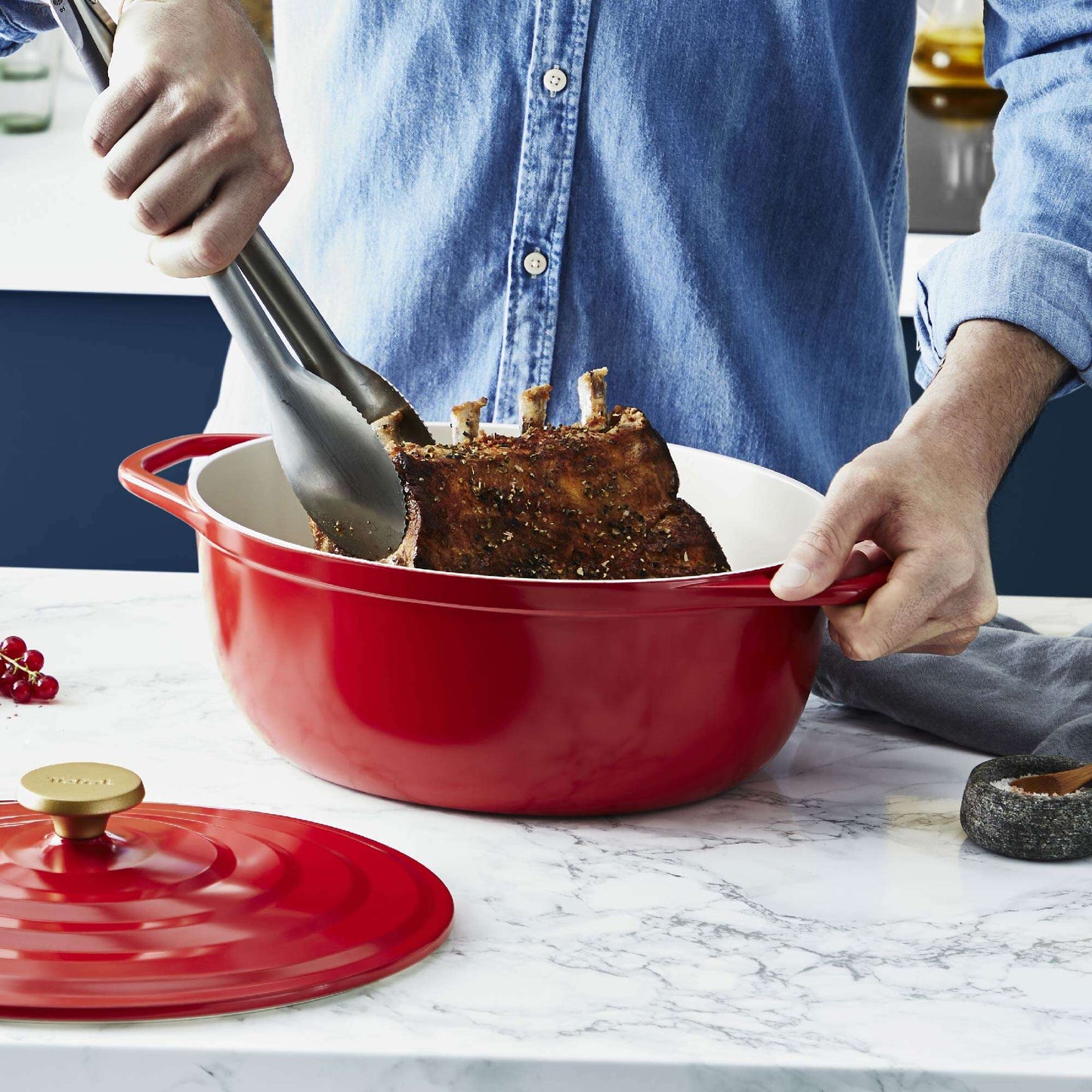 Olla Cocotte Ovalada Air 30x23 cm4#Rojo