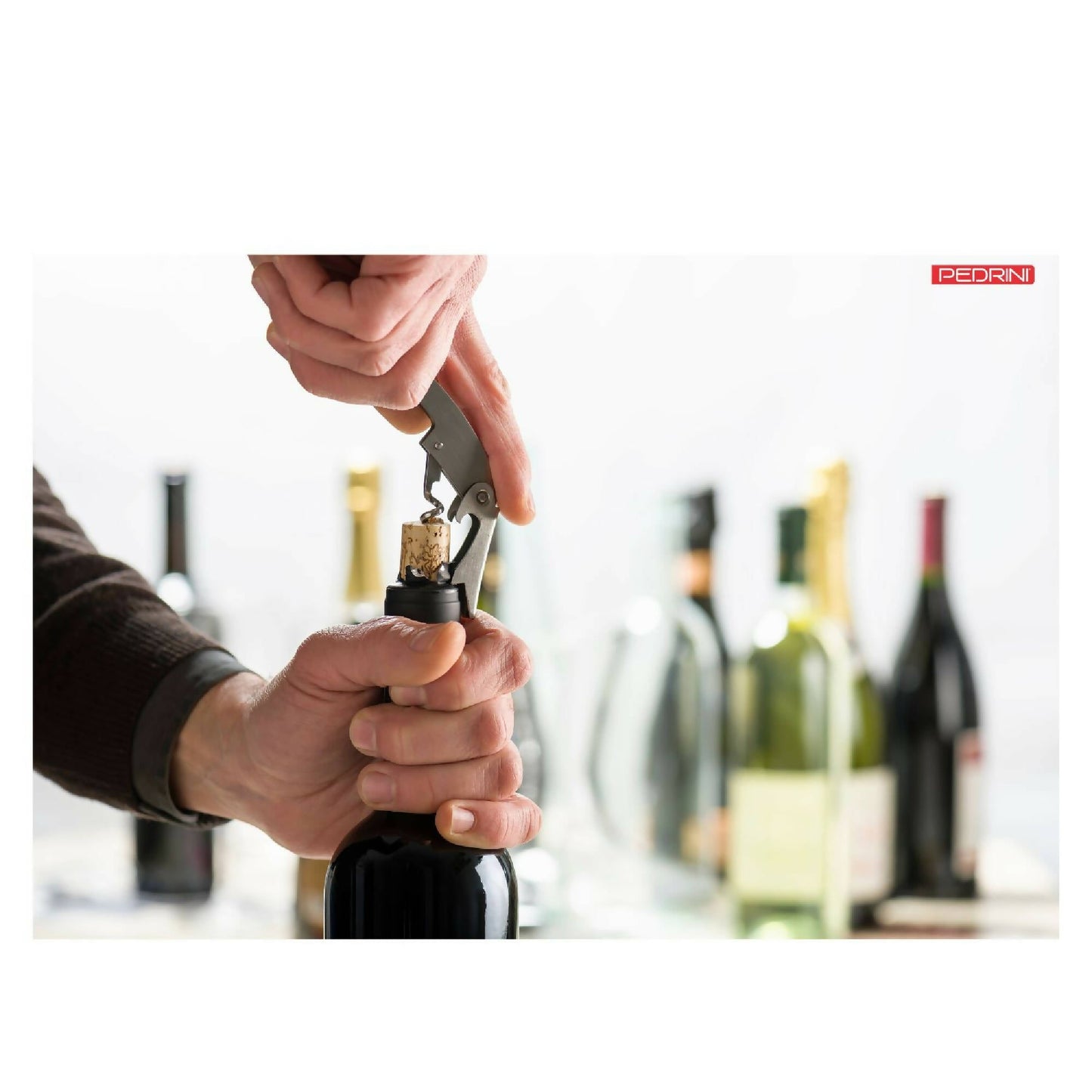 Pack Cuchillos, Tijera, Afilador y Destapador de vinos4#Plata