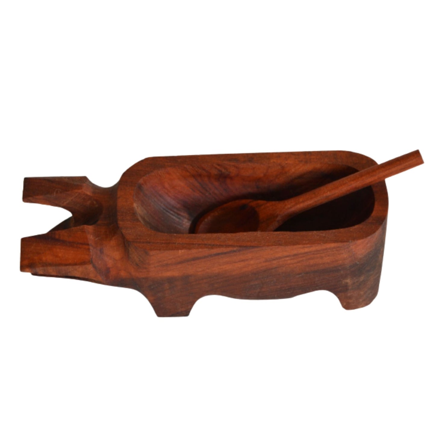 Chancho Madera Raulí Pellín 18x6,5 cm4#Café Rojizo