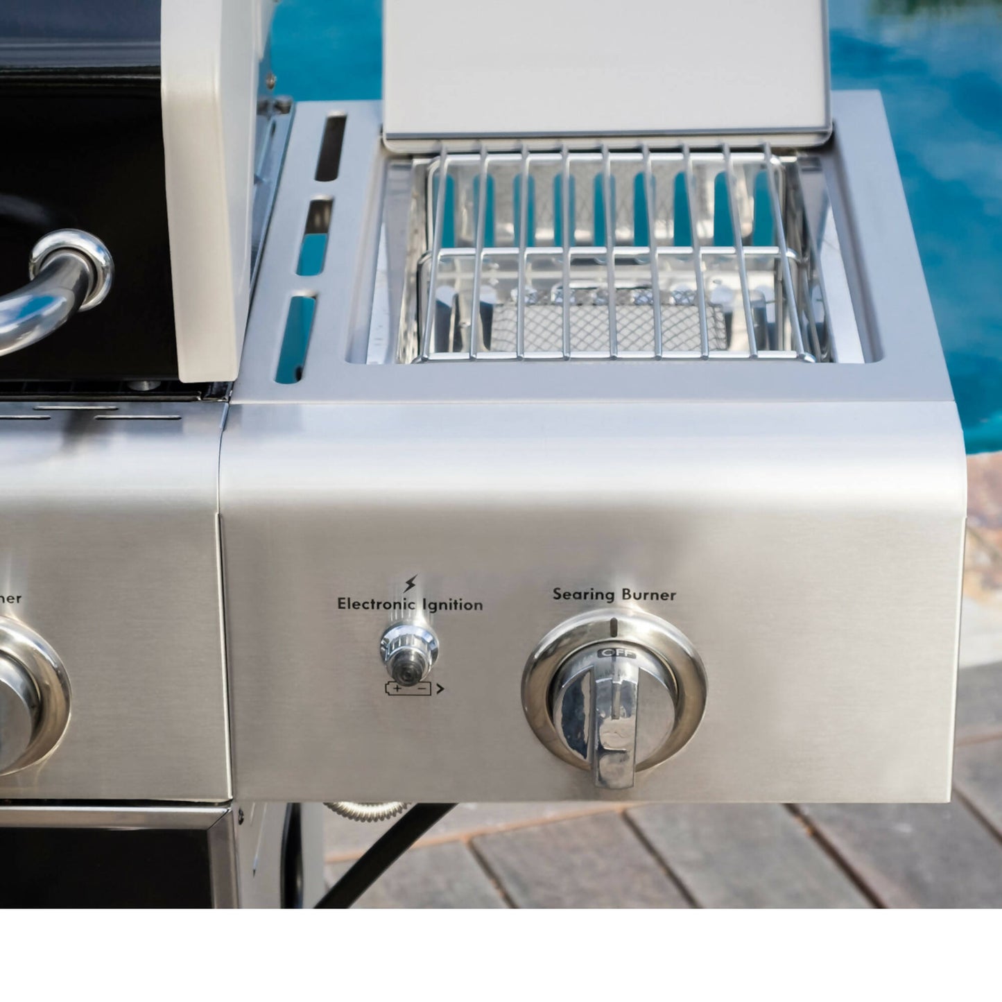 Parrilla Gas 4 Quemadores + Sellador Lateral Infrarrojo KE-P46365-N8#Negro | Acero