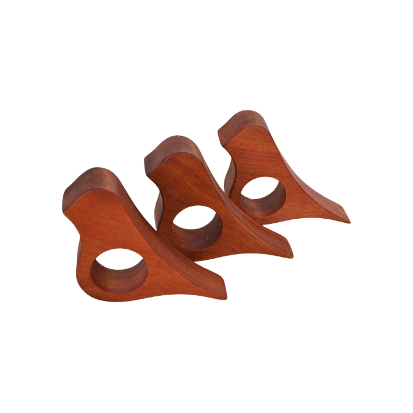 6 Unidades Servilleteros Pajaritos De Madera Roble Pellin2#Café