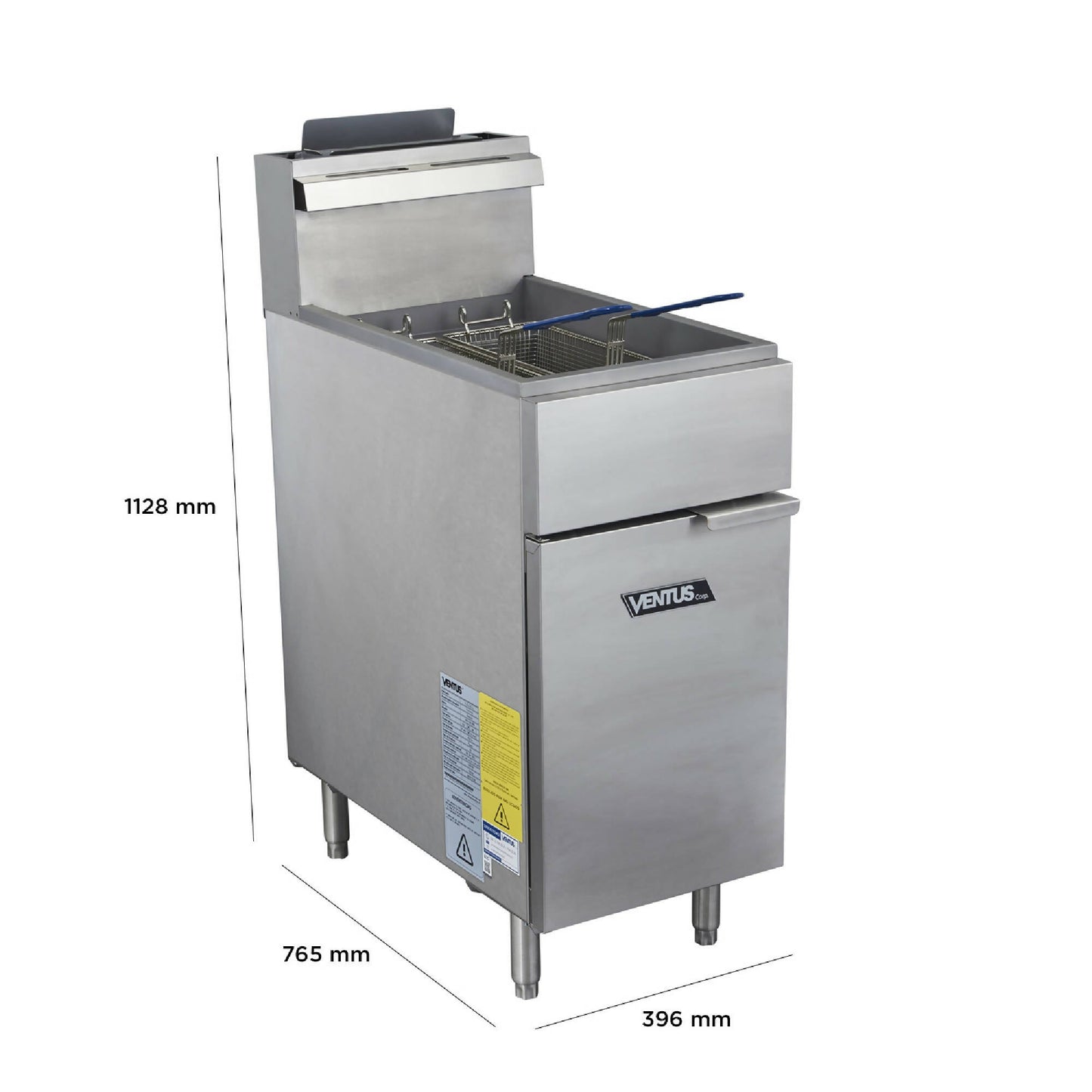 Freidora A Gas Alta Produccion 2 Canastos VFP-18PRO10#Gris