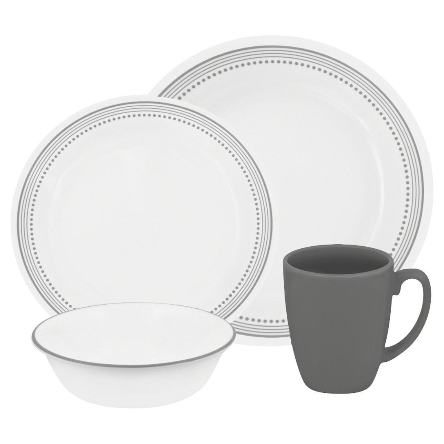 Set de vajilla Classic Mystic Gray Corelle de 16 piezas3#Gris