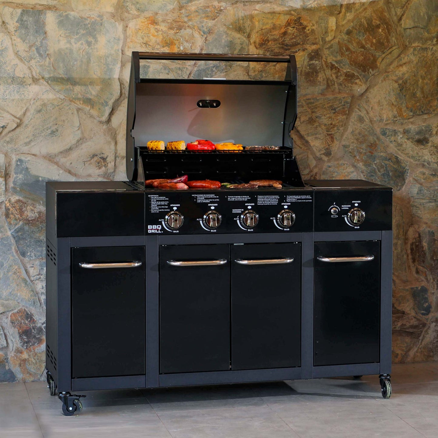 Parrilla Buffalo Black de 4 Quemadores BBQ401GCQLMBLACK + Funda incluida1#Negro