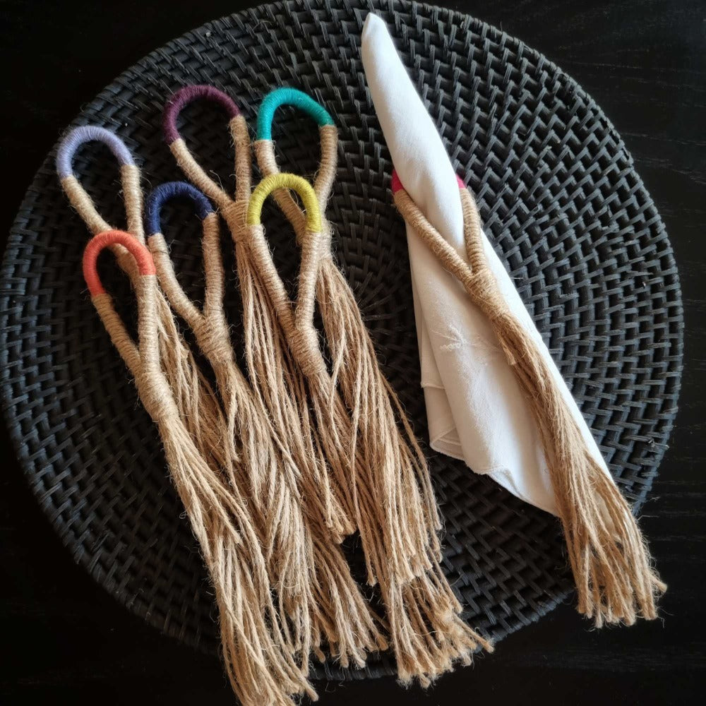 Servilleteros Embarrillados Yute 10 Un1#Sin Color