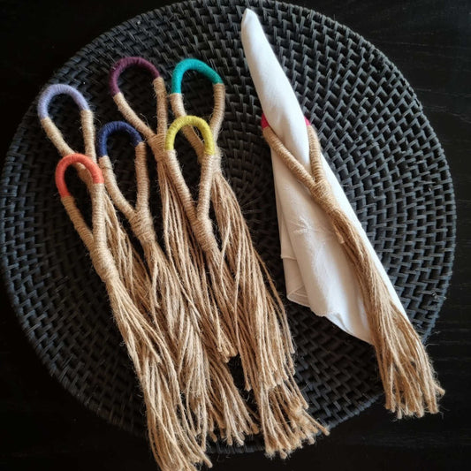 Servilleteros Embarrillados Yute 10 Un1#Sin Color