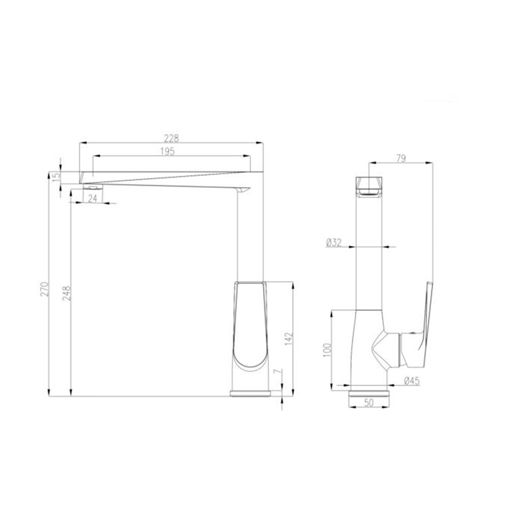 Grifería de Cocina Monomando Lavaplatos Zafiro2#Plata