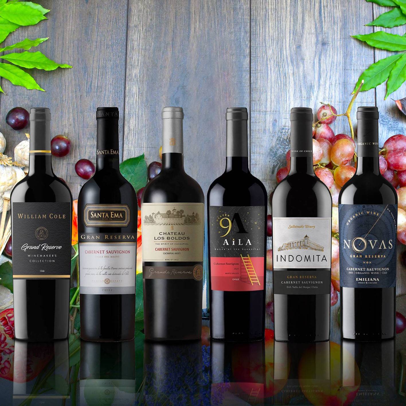 6 Vinos Mix Gran Reserva Cabernet Sauvignon1#Sin color