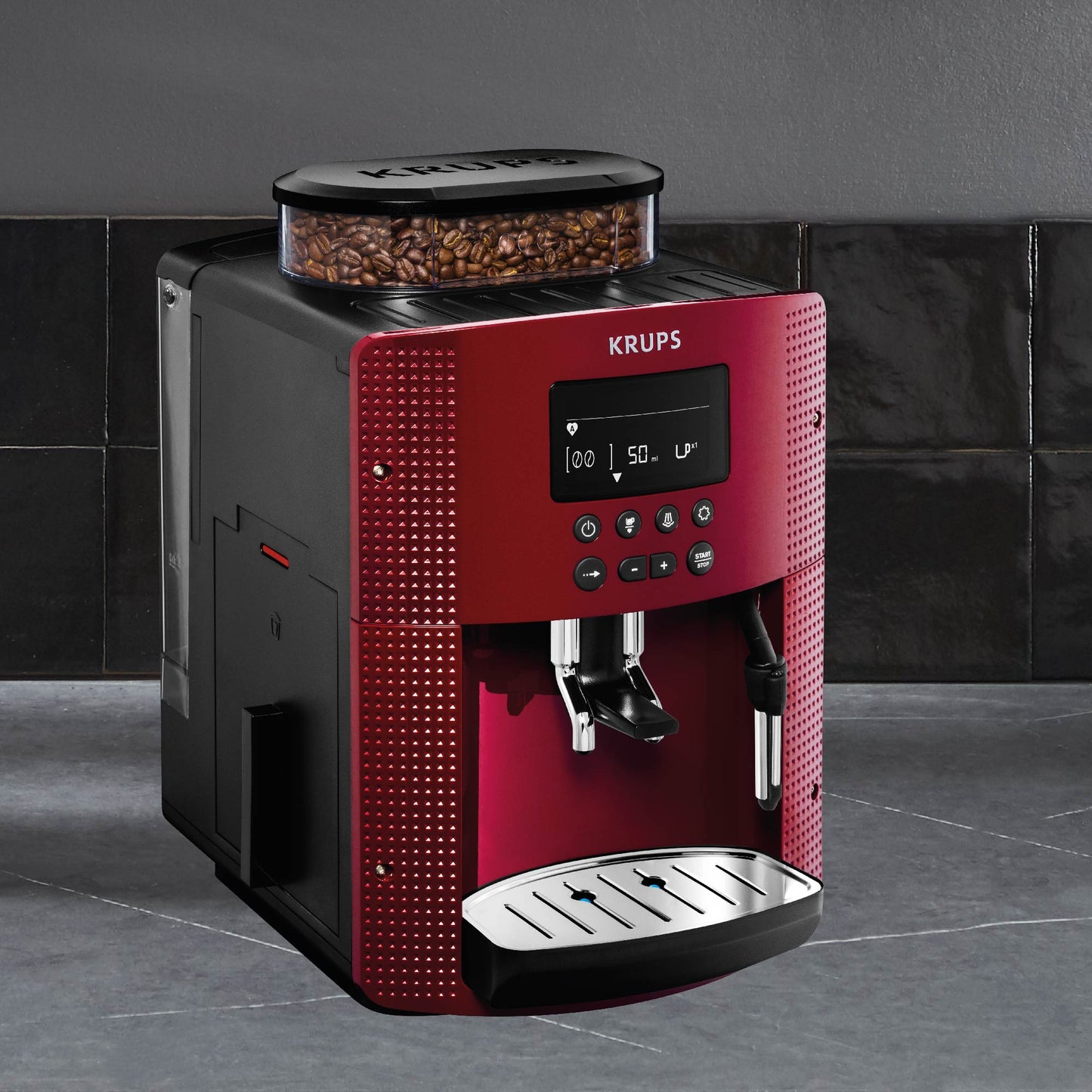 Cafetera Espresso Full Auto Display Roja + Lechero2#Rojo