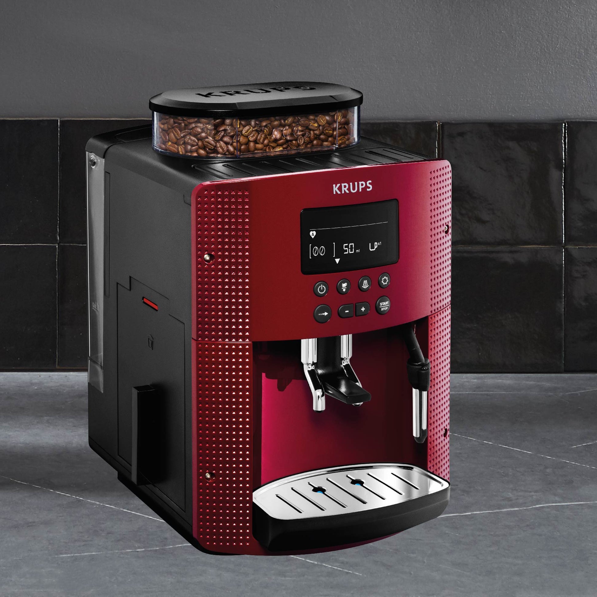 Cafetera Espresso Full Auto Display Roja + Lechero2#Rojo