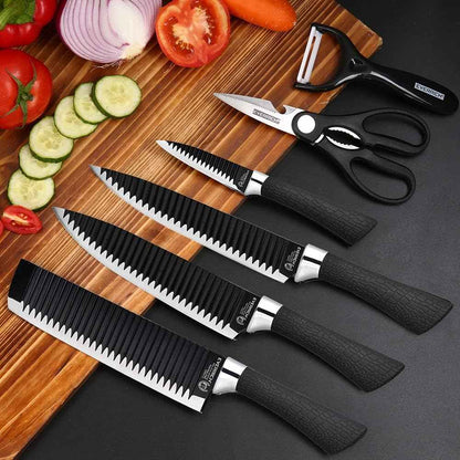Set Cuchillo Acero Inoxidable Antibacterial 6 Pzs3#Negro
