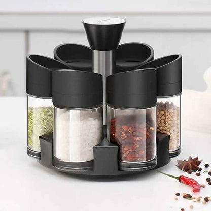 Set 6 Especieros Condimentos Moderno Giratorio 360º2#Negro