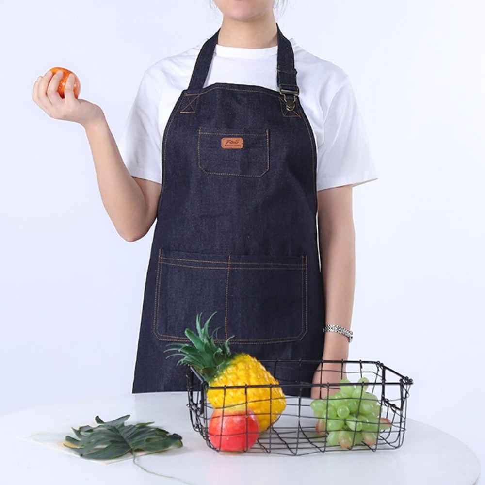 Pechera Delantal Parrilla Mezclilla1#Azul