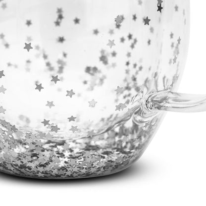 Taza Doble Vidrio con Estrellas y Asa2#Sin color