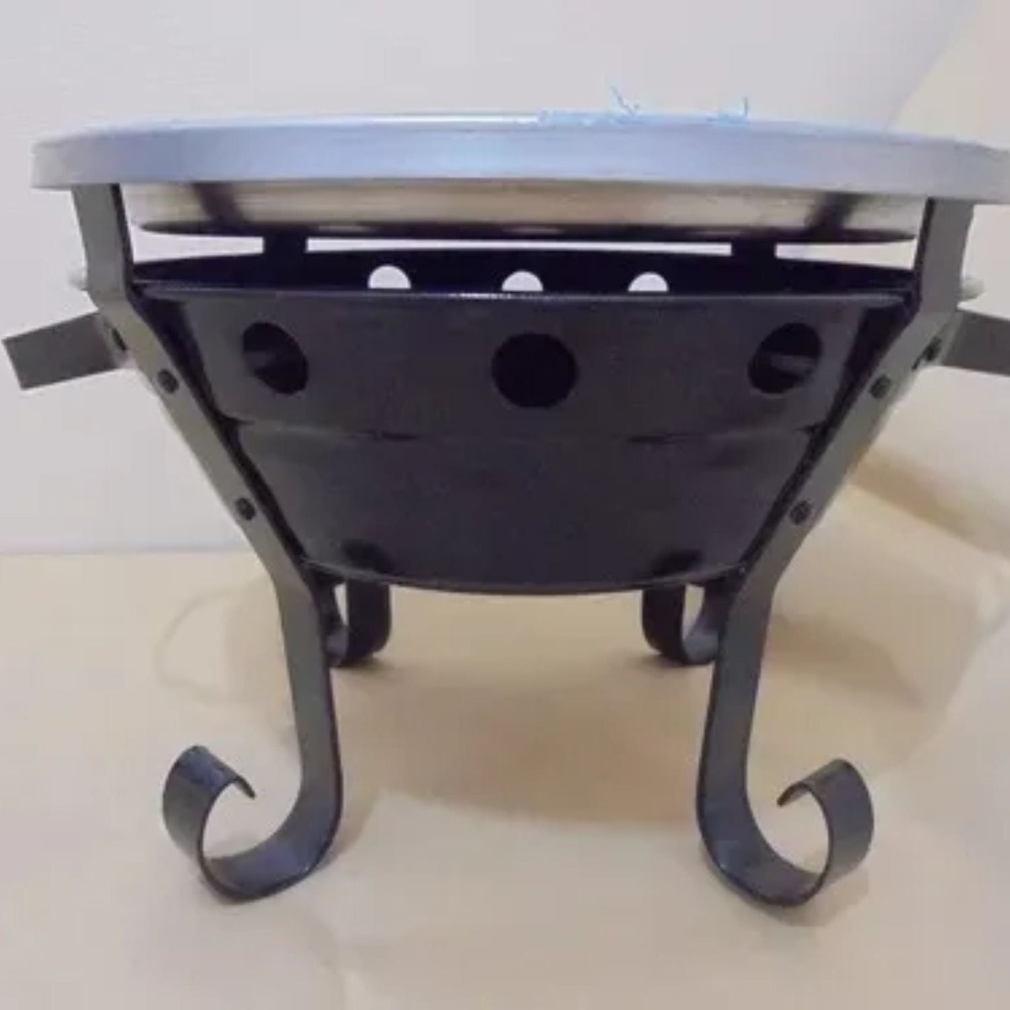 Brasero Parrilla De Mesa Chapa Enlozada 26x20 cm2#Negro