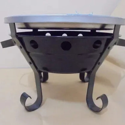 Brasero Parrilla De Mesa Chapa Enlozada 26x20 cm2#Negro