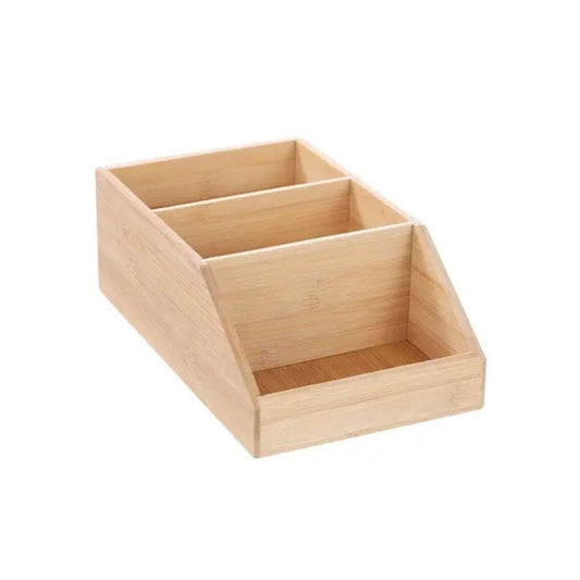 Caja Organizadora De Bambú 3 Secciones1#Madera