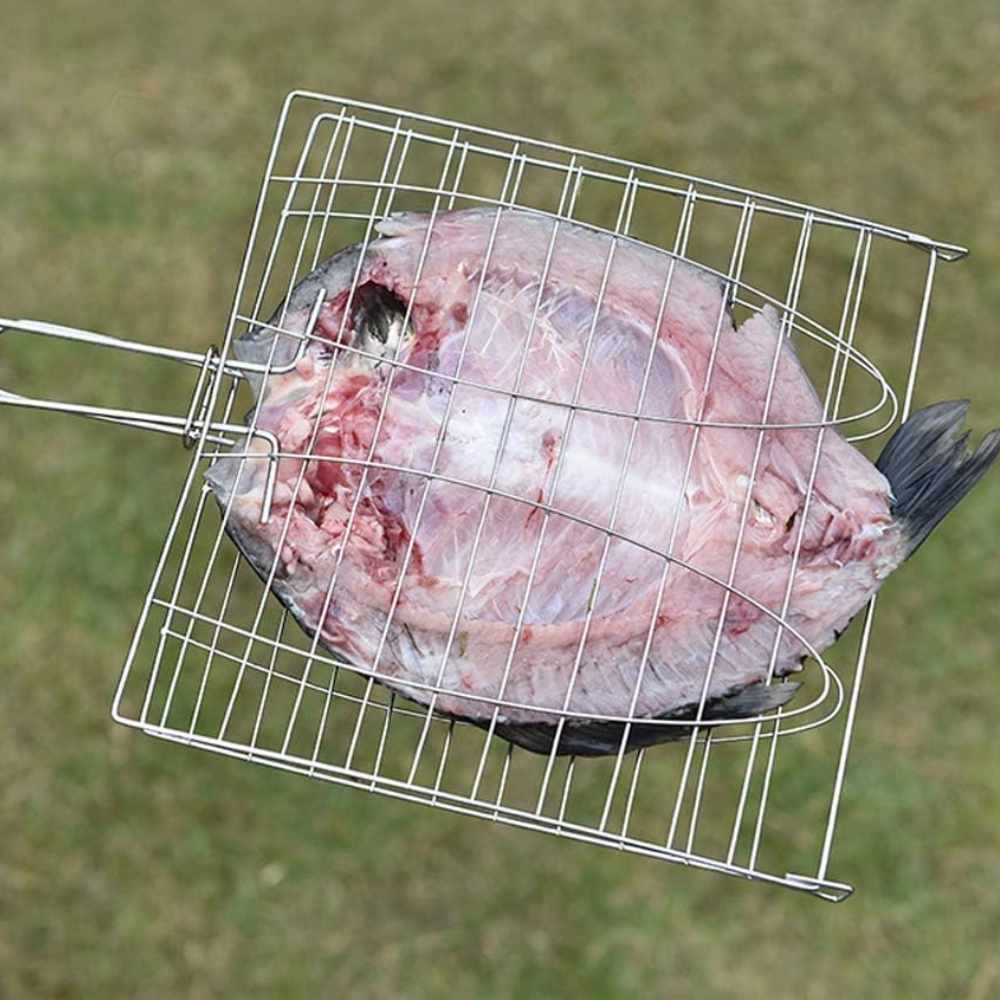 Parrilla Asado Rejilla Metal Mango Madera2#Plateado