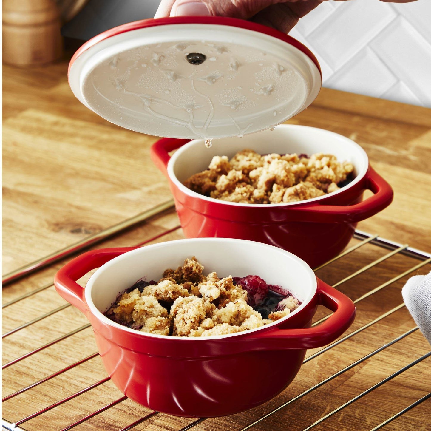 Set 2 Mini-Cocotte Air 11 cm6#Rojo