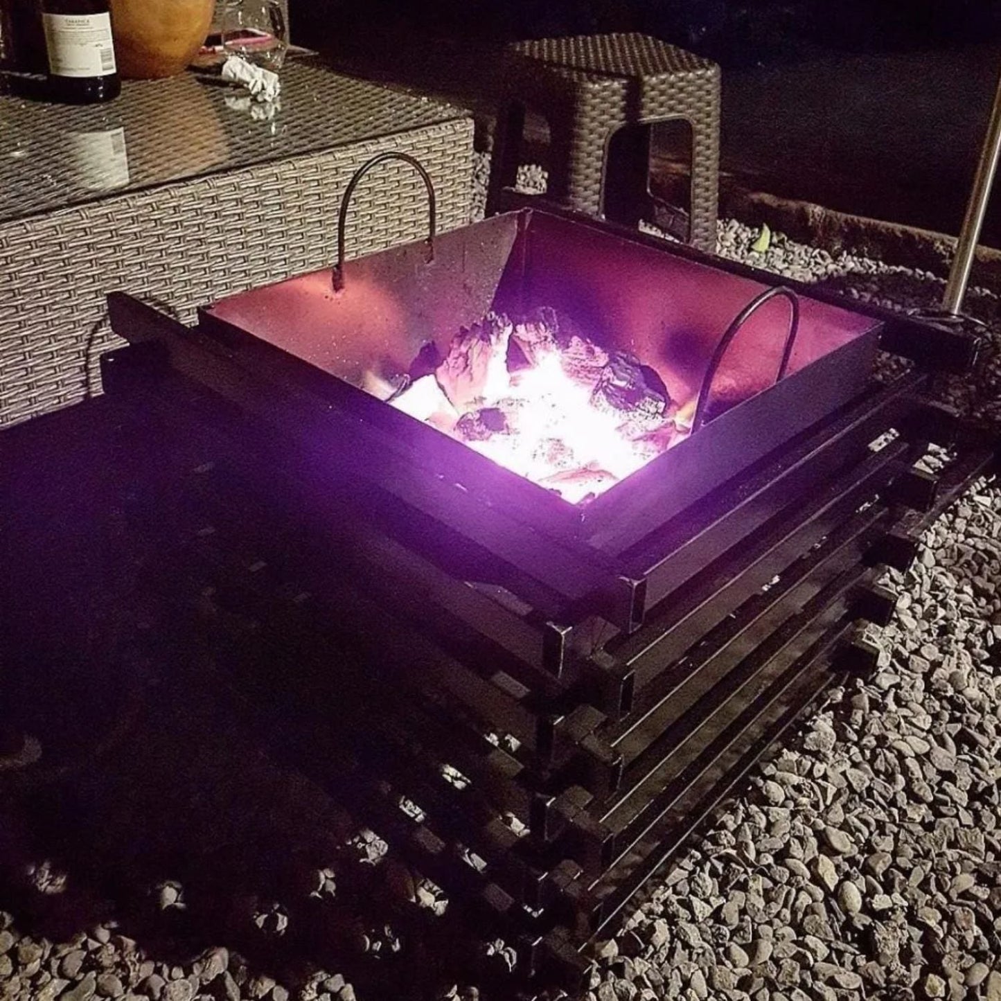 Fogón Brasero De Fierro Para Terraza6#Negro