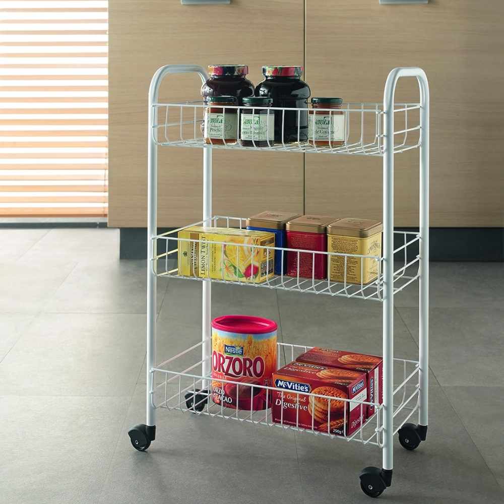 Organizador Cocina Metal Ruedas3#Blanco