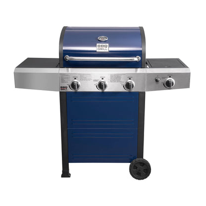 Parrilla Michigan 3 Quemadores + Quemador Lateral BBQ304GCBLUE2#Azul