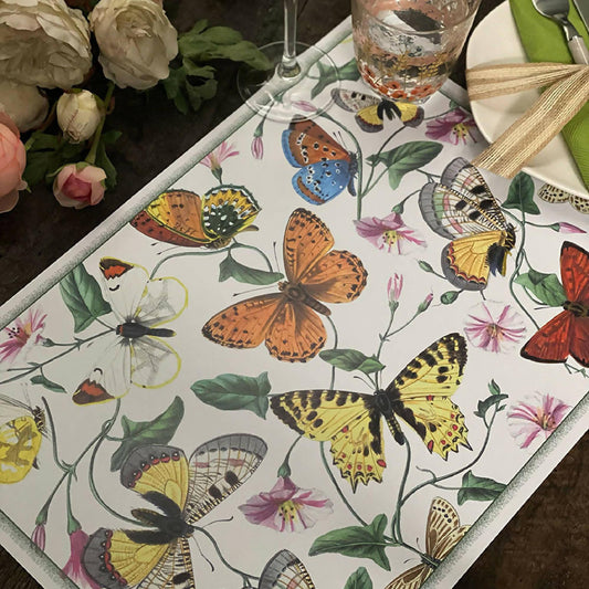 Individuales Blancos Papillon1#Multicolor