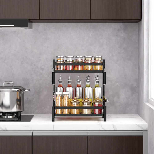 Organizador 2 Niveles Metálico Cocina1#Negro