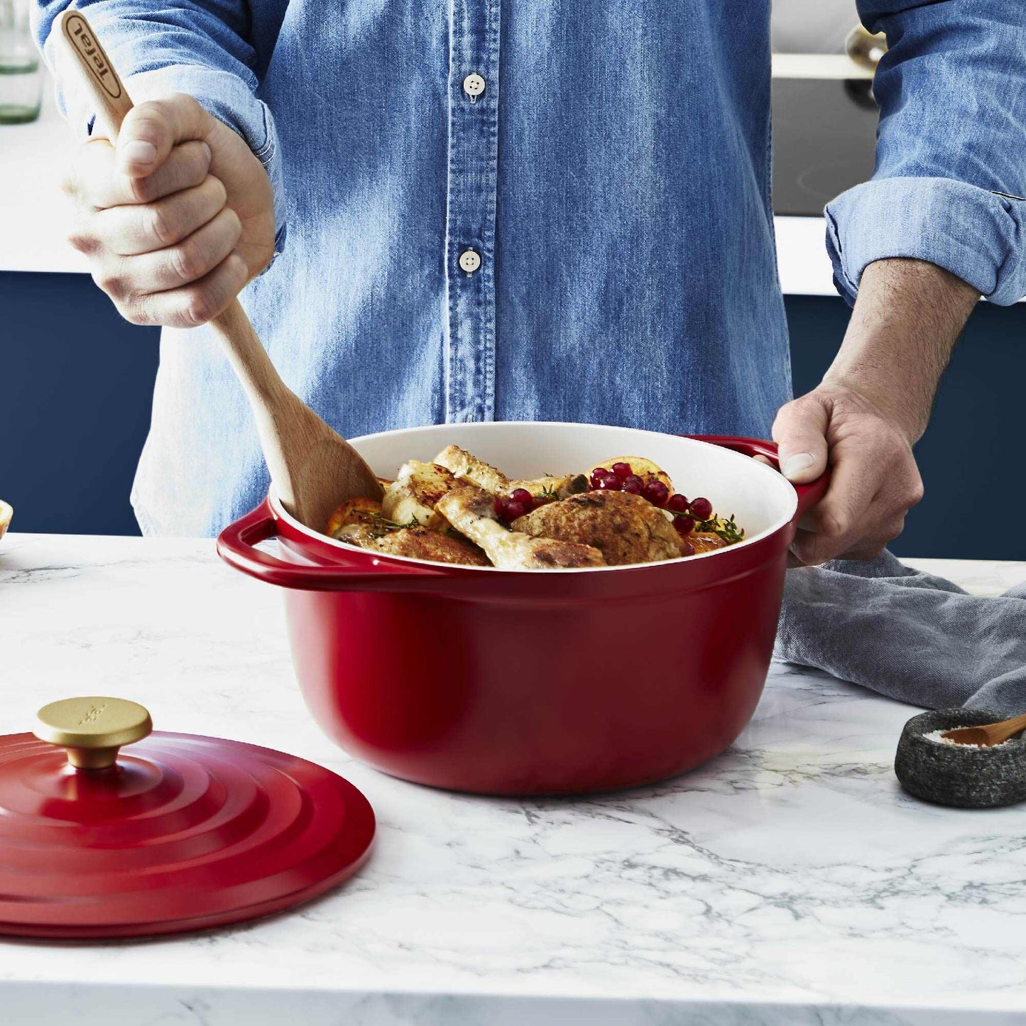 Olla Cocotte Air 24 cm2#Rojo