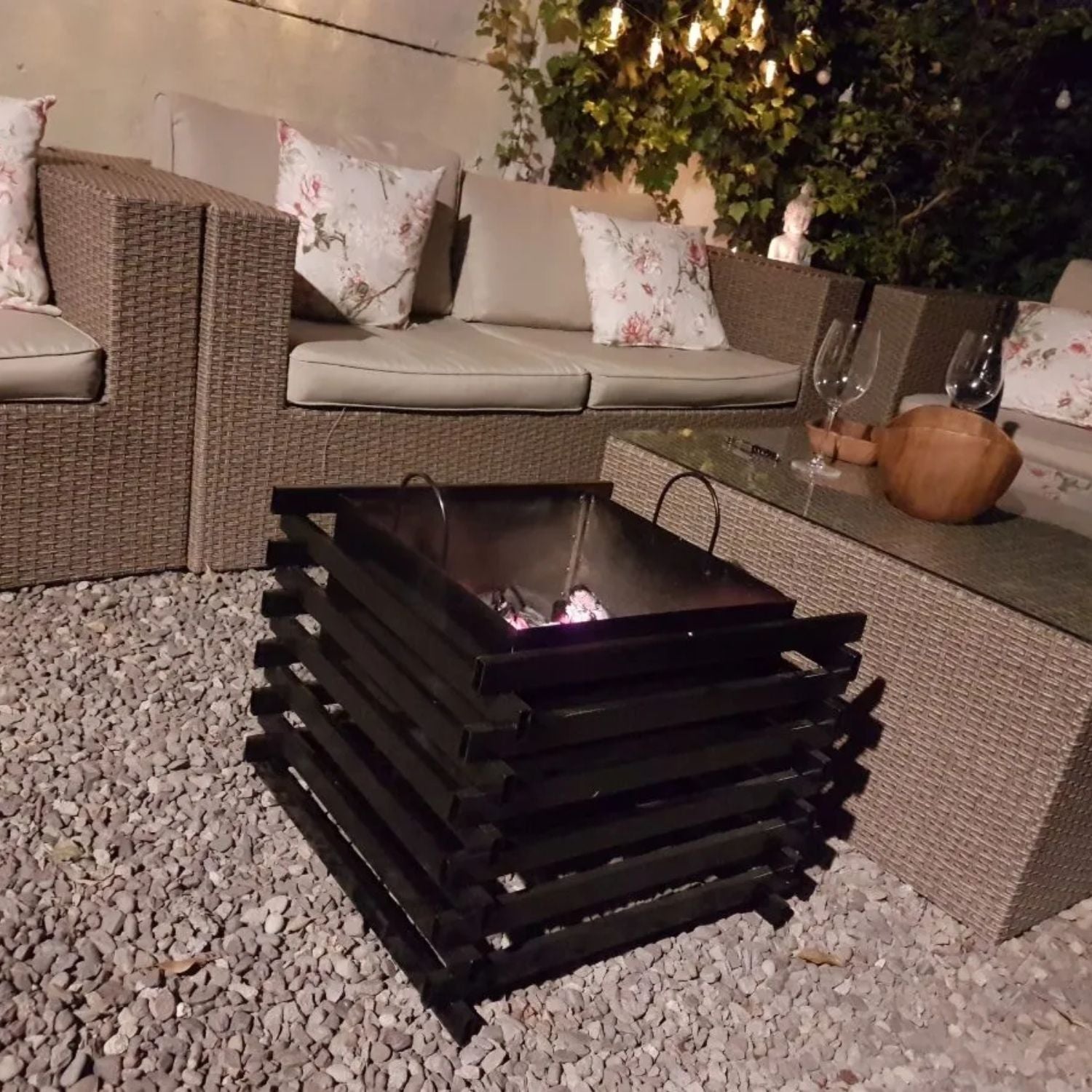 Fogón Brasero De Fierro Para Terraza4#Negro