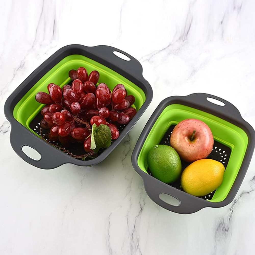 Pack 2 Coladores Escurridor Rectangular5#Verde