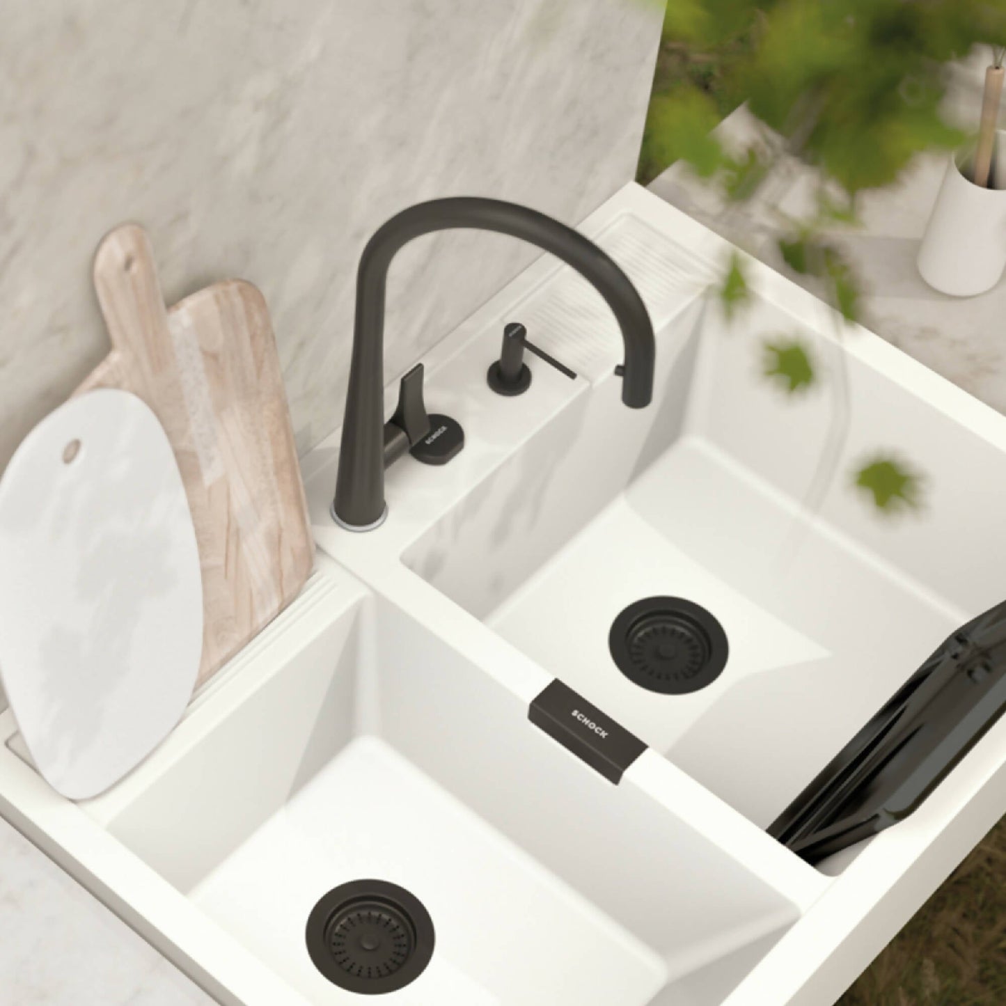 Kit Black Jabonera + Grifería2#Negro