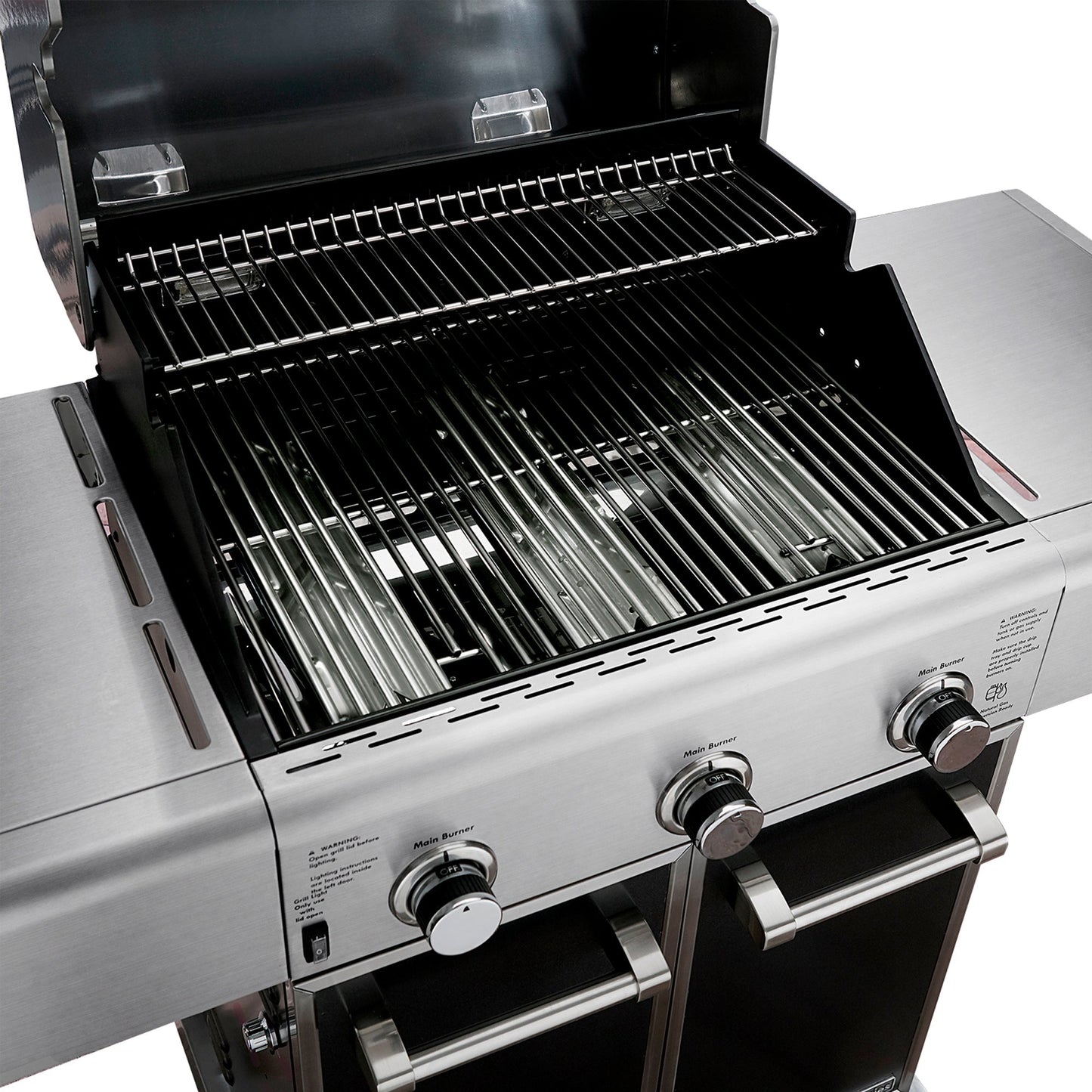 Parrilla Elite 3 Quemadores De Doble Combustible KE-P48587-N4#Negro