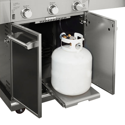 Parrilla Elite 3 Quemadores De Doble Combustible KE-P48587-N6#Negro