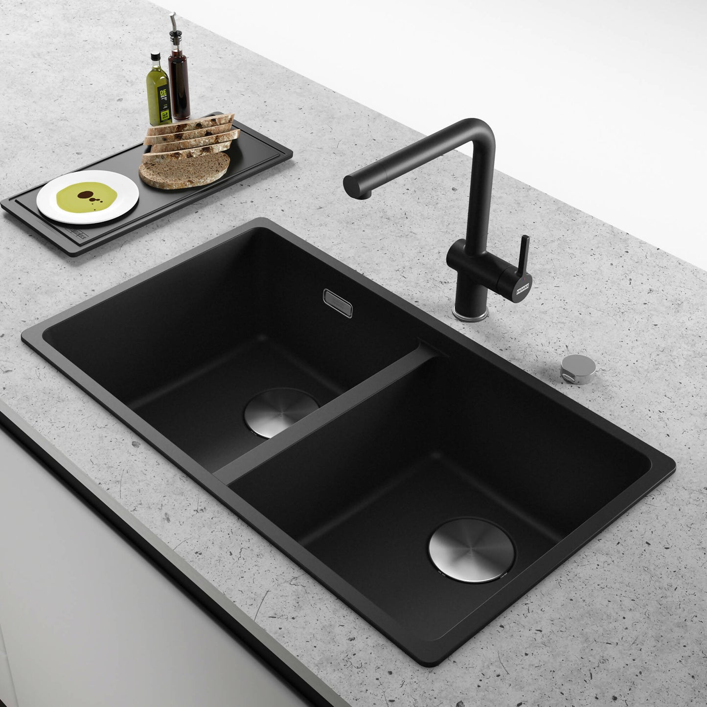 Lavaplatos Cuarzo Maris MRG 620-35-352#Negro