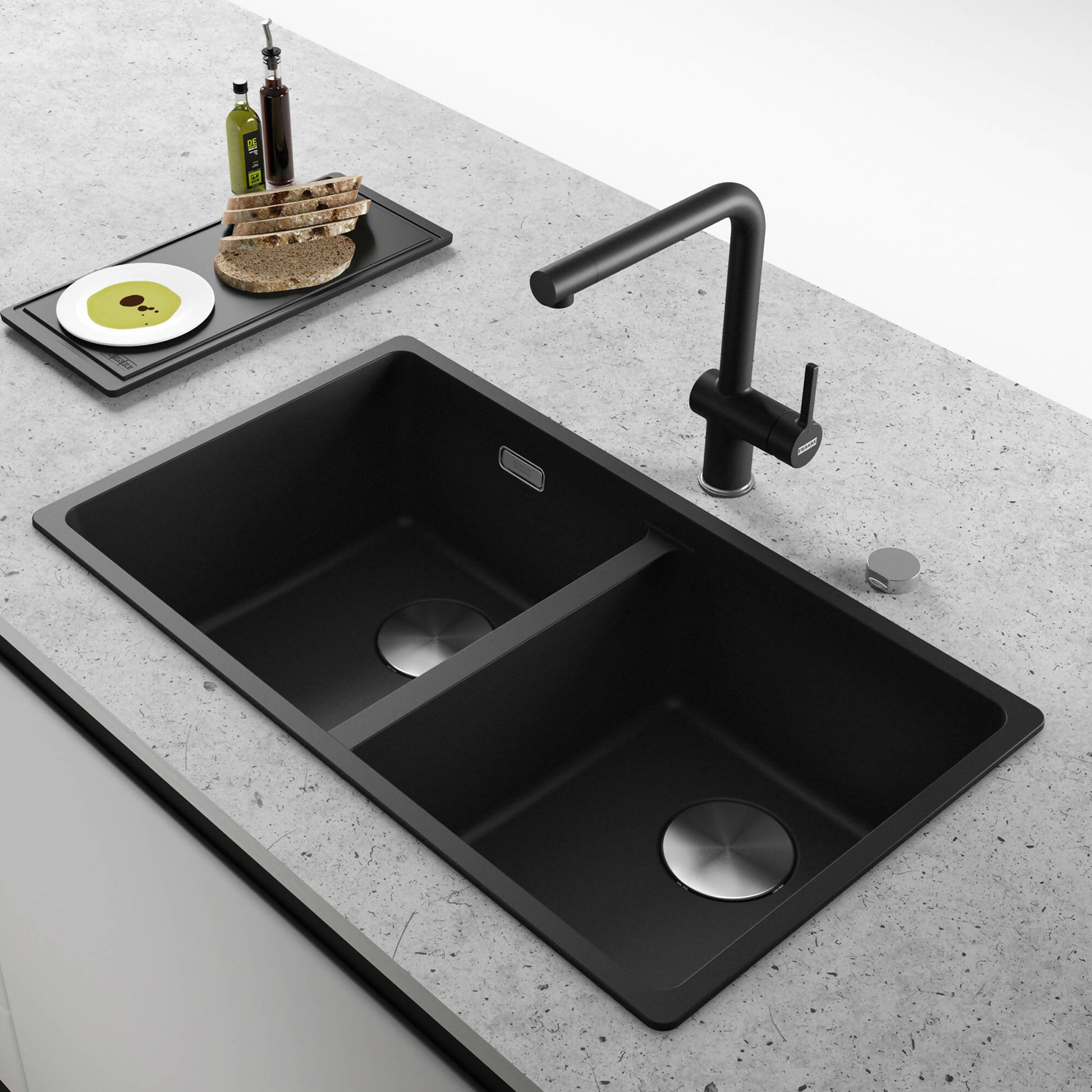 Lavaplatos Cuarzo Maris MRG 620-35-352#Negro