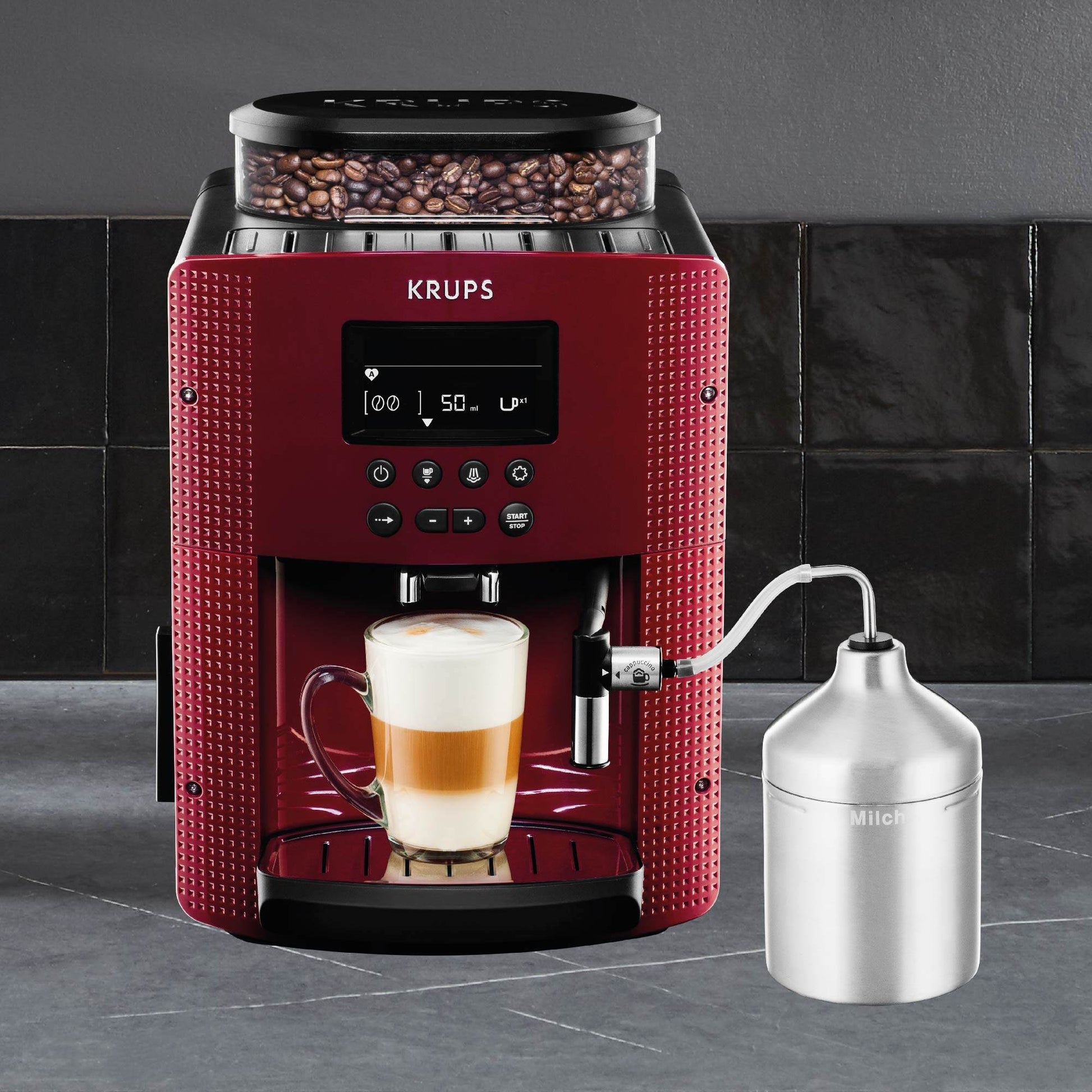 Cafetera Espresso Full Auto Display Roja + Lechero1#Rojo