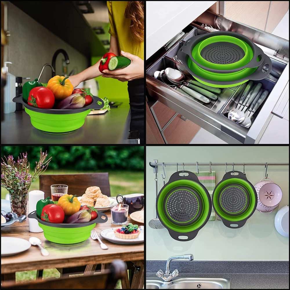 Pack 2 Coladores Escurridor Cocina4#Verde