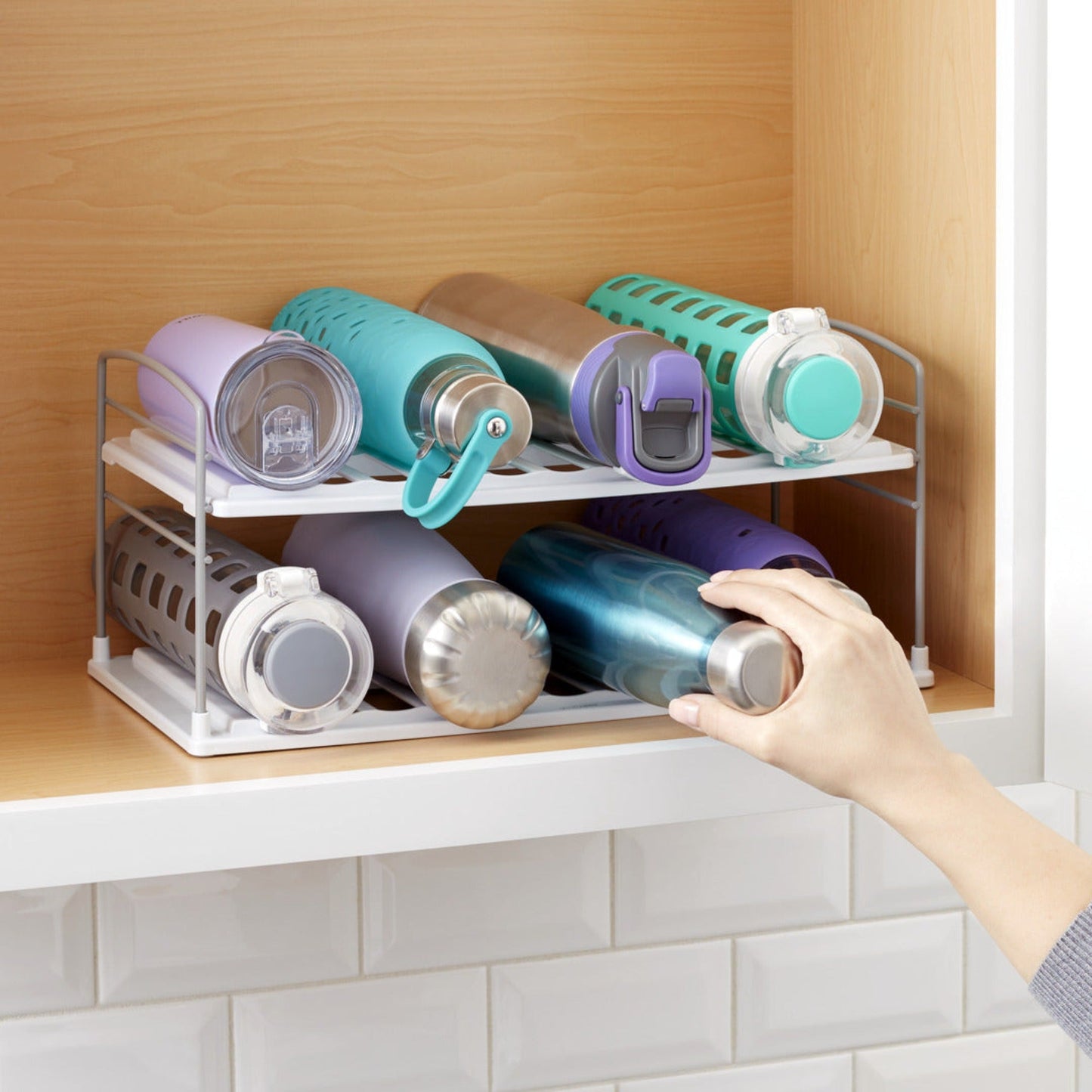 Organizador De Botellas 2 Niveles Grande1#Blanco