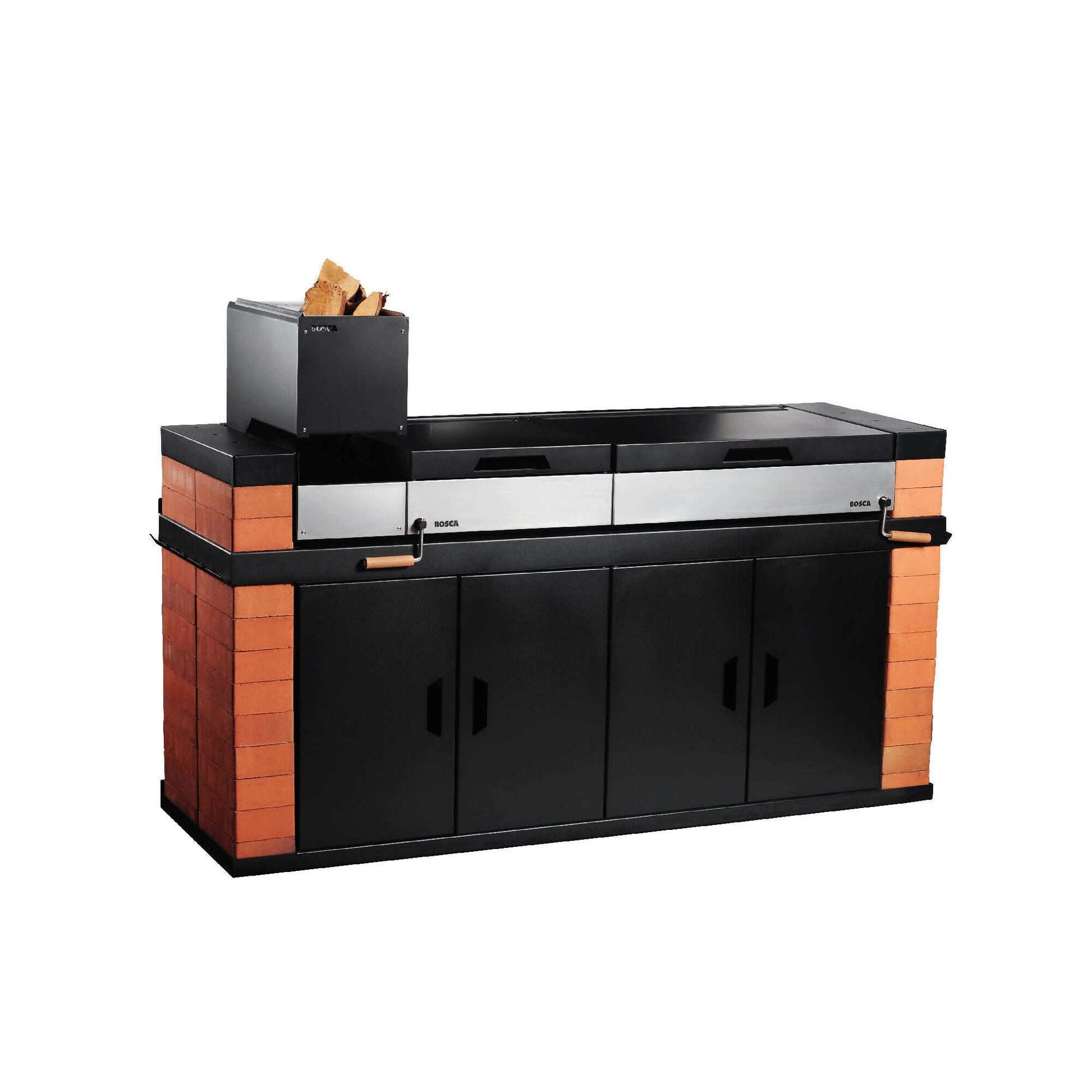 Quincho Block Grill: Leñero 250 + Block 500 + Block 7505#Negro