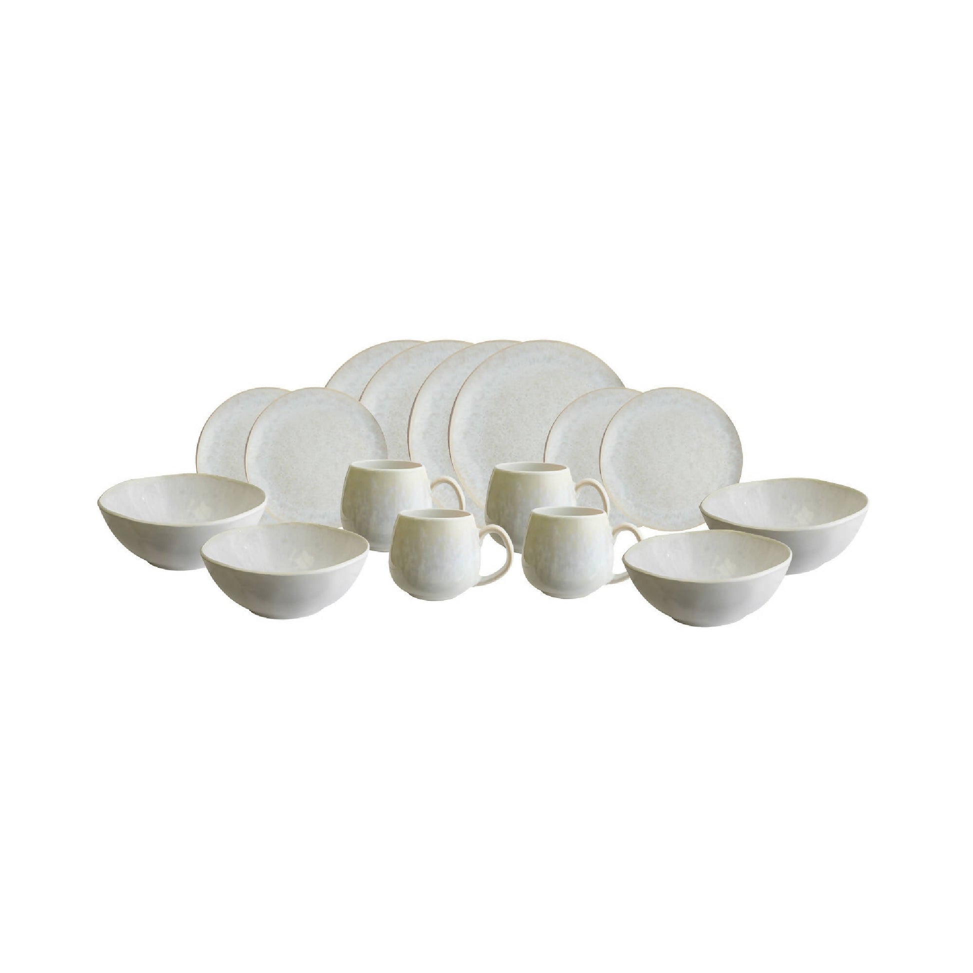 Juego Loza Cerámica Rústica 16 Pzs2#Blanco