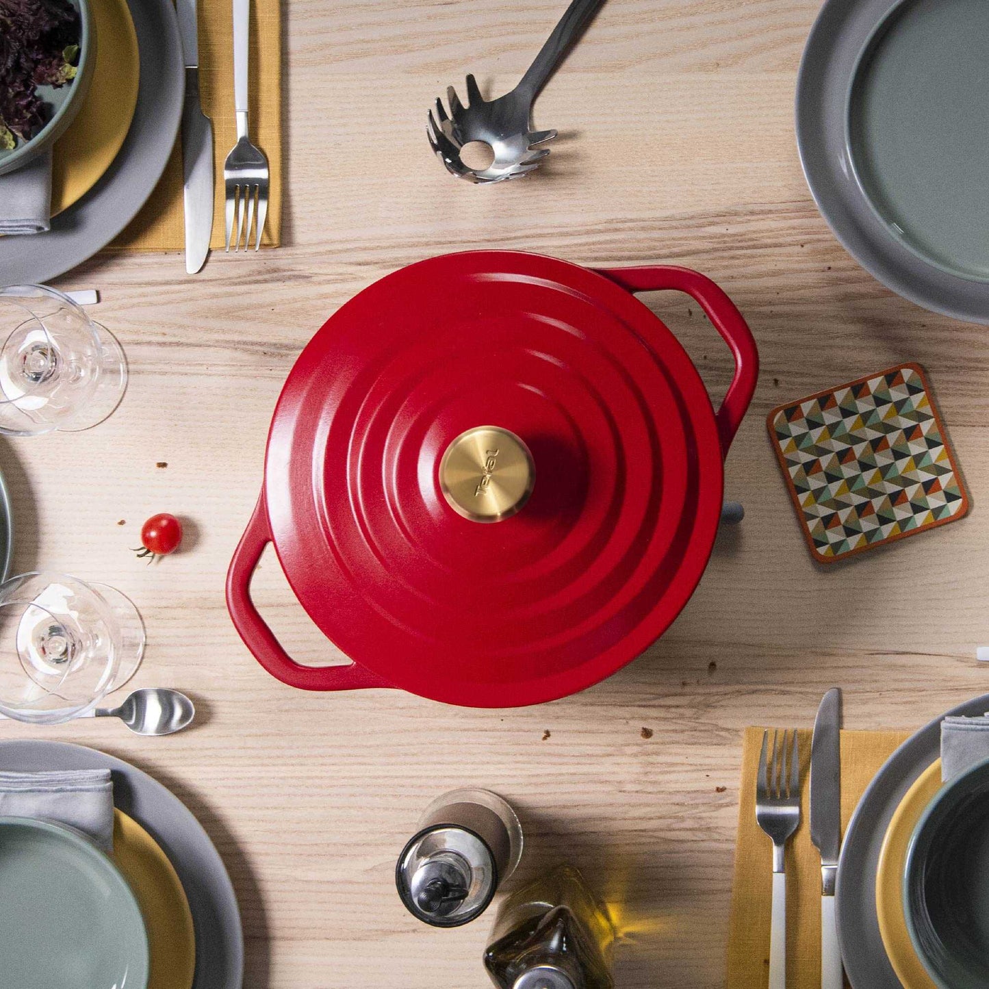 Olla Cocotte Air 24 cm6#Rojo