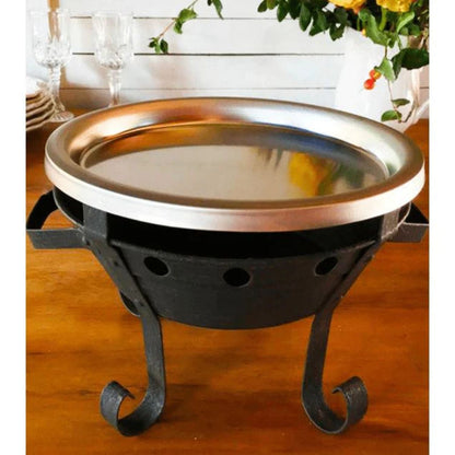 Brasero Parrilla De Mesa Chapa Enlozada 26x20 cm5#Negro
