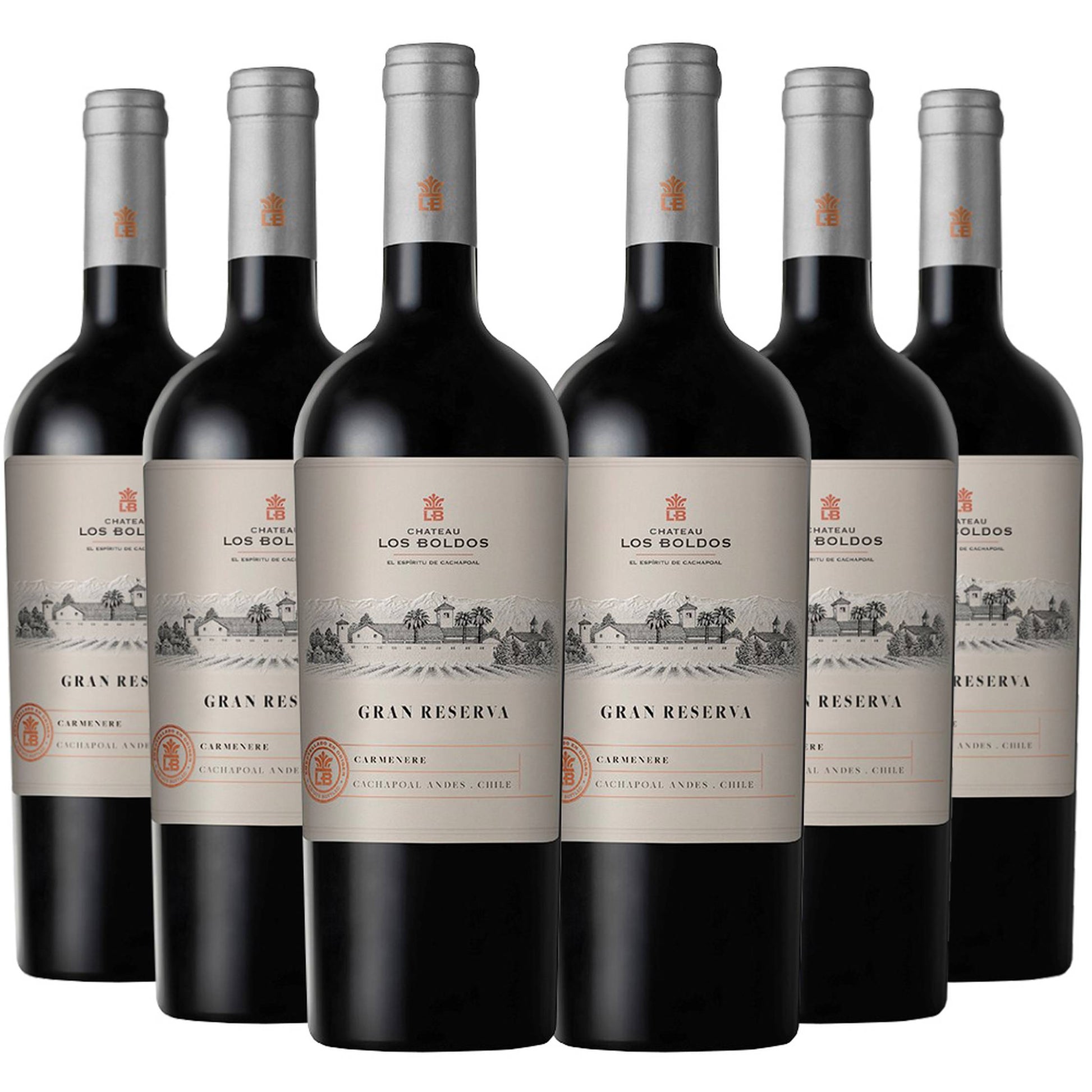 6 Vinos Los Boldos Gran Reserva Carmenere2#Sin color