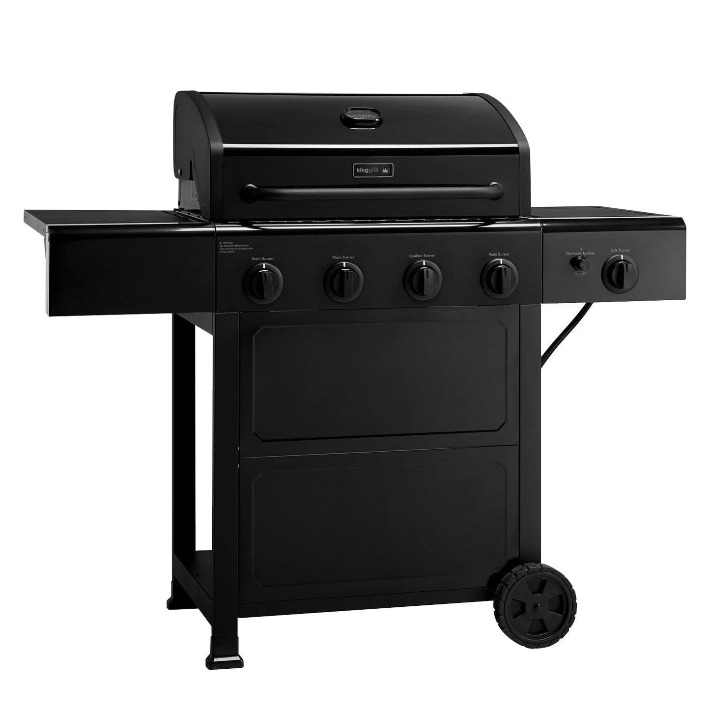 Parrilla Gas 4 Quemadores Mate + Q Lateral KG-P22124-N7#Negro