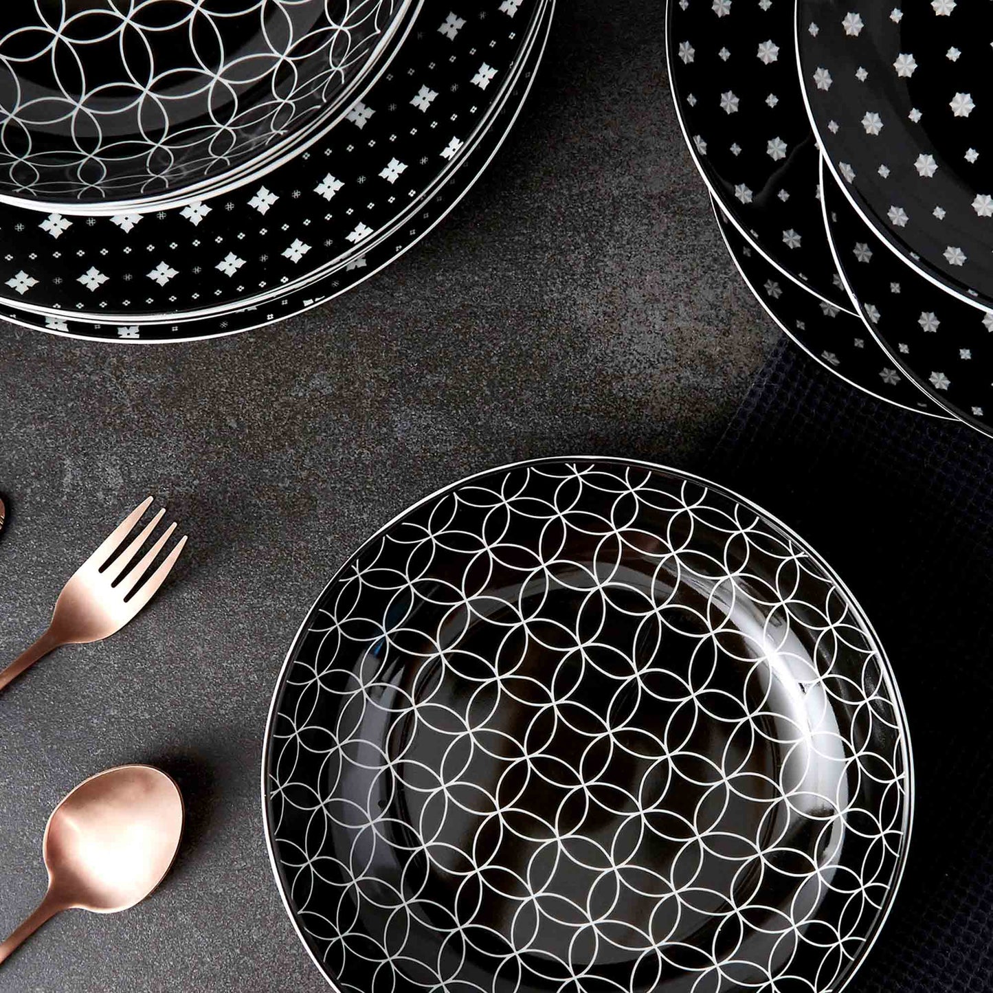 Set Vajilla Blayk 12 Pzs3#Negro