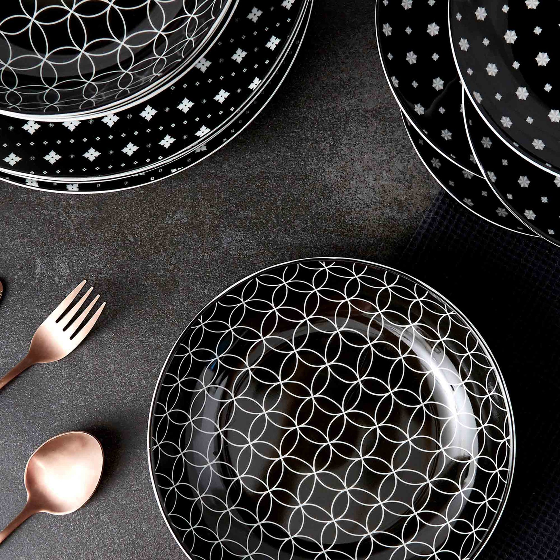 Set Vajilla Blayk 12 Pzs3#Negro