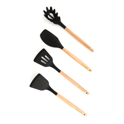 Kit Batería Cocina 8 Pzs + Set 12 Utensilios9#Negro