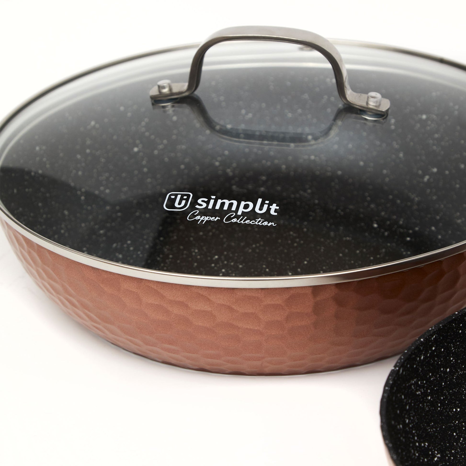 Set 2 Sartenes Cobre Antiadherente 28 cm Tapa + 24 cm7#Cobre